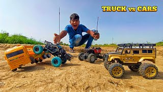 RC Truck vs RC Cars Crash Test 😱
