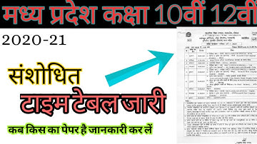 Mp board class 10th 12th Time table 2021 | Mpbse  high school exam time table | E4 EDUCATION