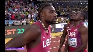 Finale 100m hommes  / Mondiaux de Budapest 2023