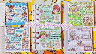 🌷ASMR Stickers Journaling | Aesthetic Stickers Journal | Journal With Me | Relaxing