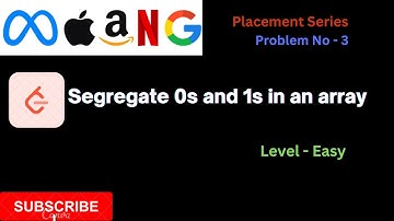 Segregate 0s and 1s in an array | Hindi