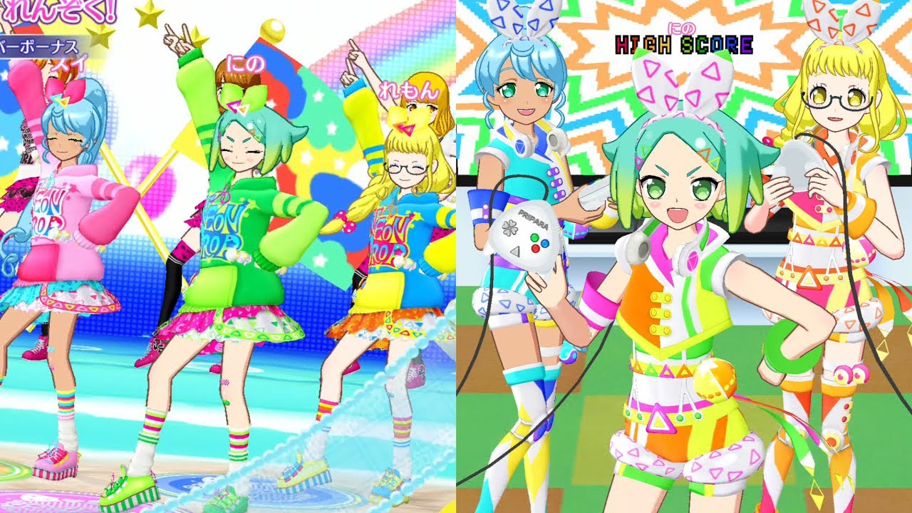 due】にのと一緒にネオンドロップ3色ライブ！（プリパラプレイ動画28