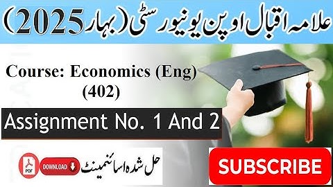 AIOU Code 402 Solved Assignment No.1 & 2 Spring 2025 | Subject: Economics English | Level: B.Com/ BA
