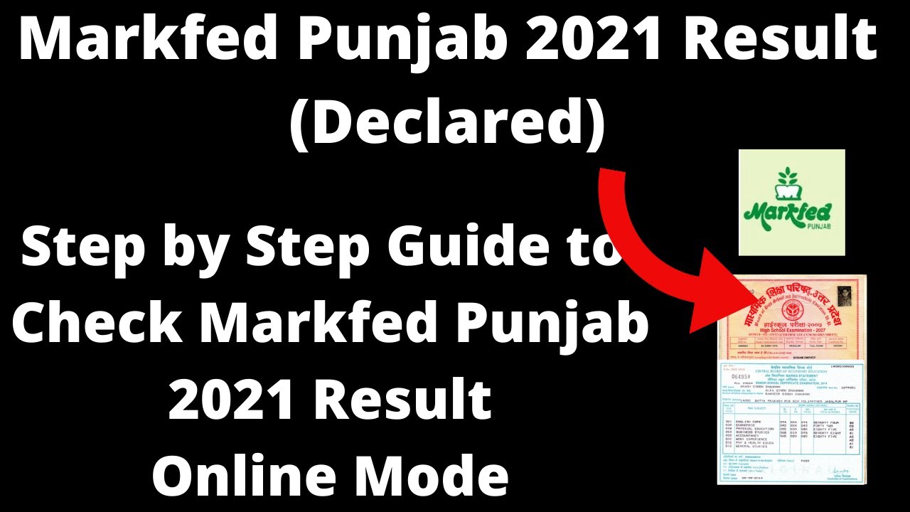 Markfed Punjab 2021 Result (Declared) - How to Check Markfed Punjab 2021 Result Online Mode