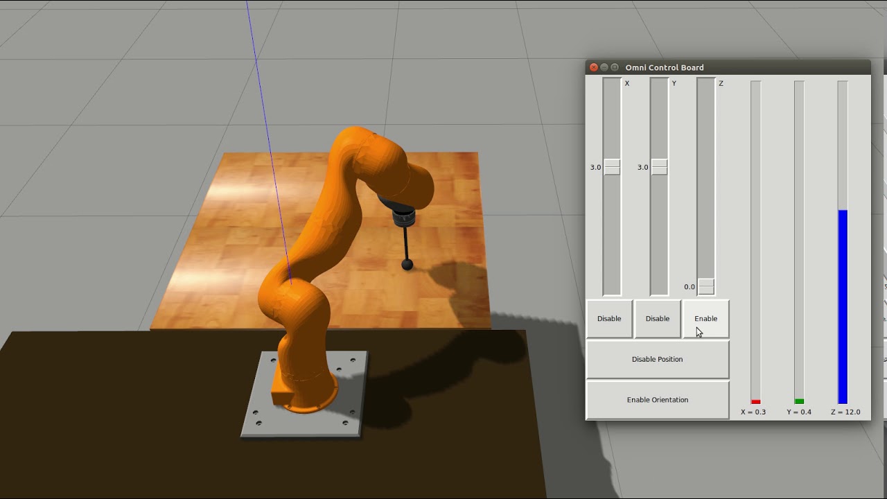 Omni KUKA Force Sensor Demo in Gazebo - YouTube