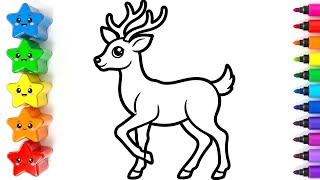 Full 🦌 How to Draw and Color a Cute Deer | Easy Step by Step Guide