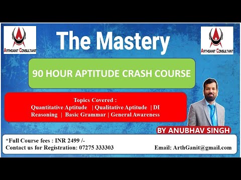 90 HOUR APTITUDE CRASH COURSE | #mba #placementprep #placements # ...