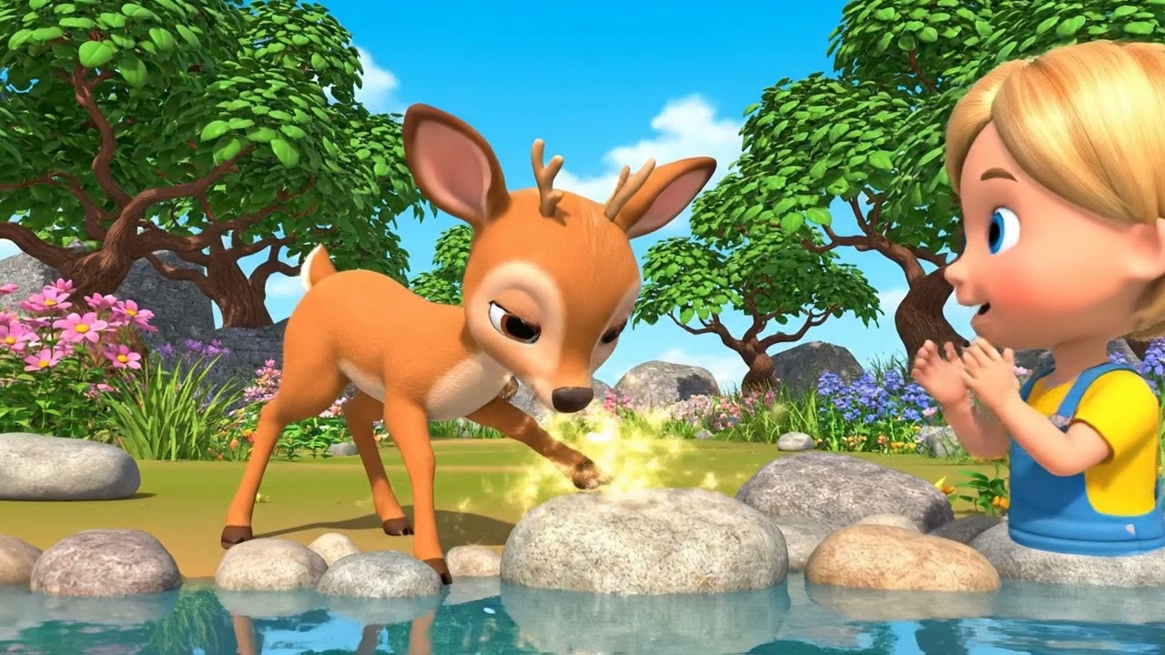 Почему маленький оленёнок стоит возле зеркала? | Забавная песенка для малышей | Детские стишки