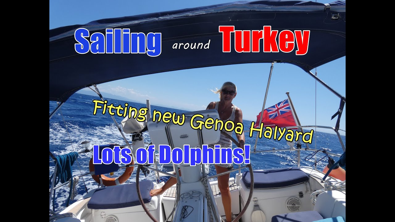 ⁣Replacing chafed Genoa halyard | Sailing in Turkey |  Sailing Kejstral Adventures S05E01
