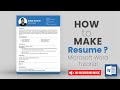 Resume Template Word DOWNLOAD FREE ⬇ (2021) How to Make CV in MS Word