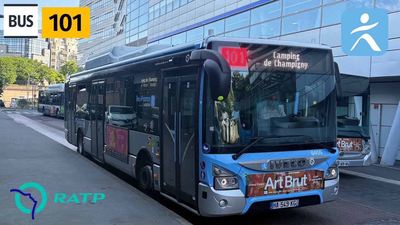 Iveco bus urbamway 12 gnv 6405 sur ligne 101 ratp retour