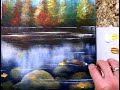 Rocks Under Water | Fall Season Landscape Art | Easy Acrylic Painting for Beginners