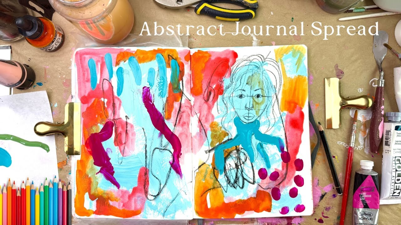 Starting an Abstract Painting in my Sketchbook + Tips and Tricks!