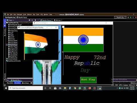 Republic Day 🇮🇳 animation using Python 😍❤