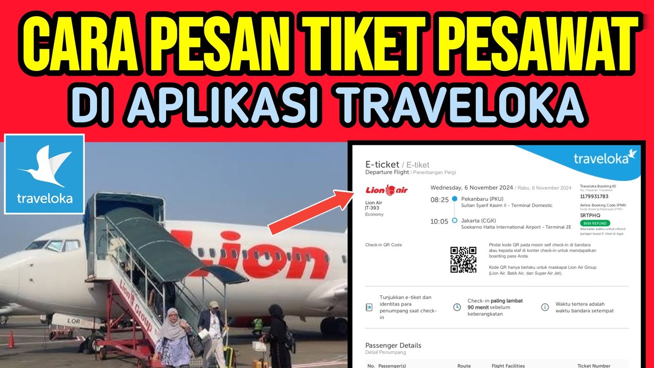 Cara Pesan Tiket Pesawat Lion Air Di Traveloka - YouTube