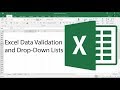 Advanced Excel - Data Validation and Drop-Down Lists