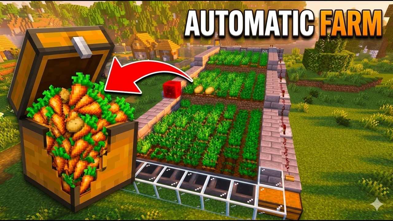 Minecraft: AUTO CROP Farm 1.21+ Easy TUTORIAL - YouTube