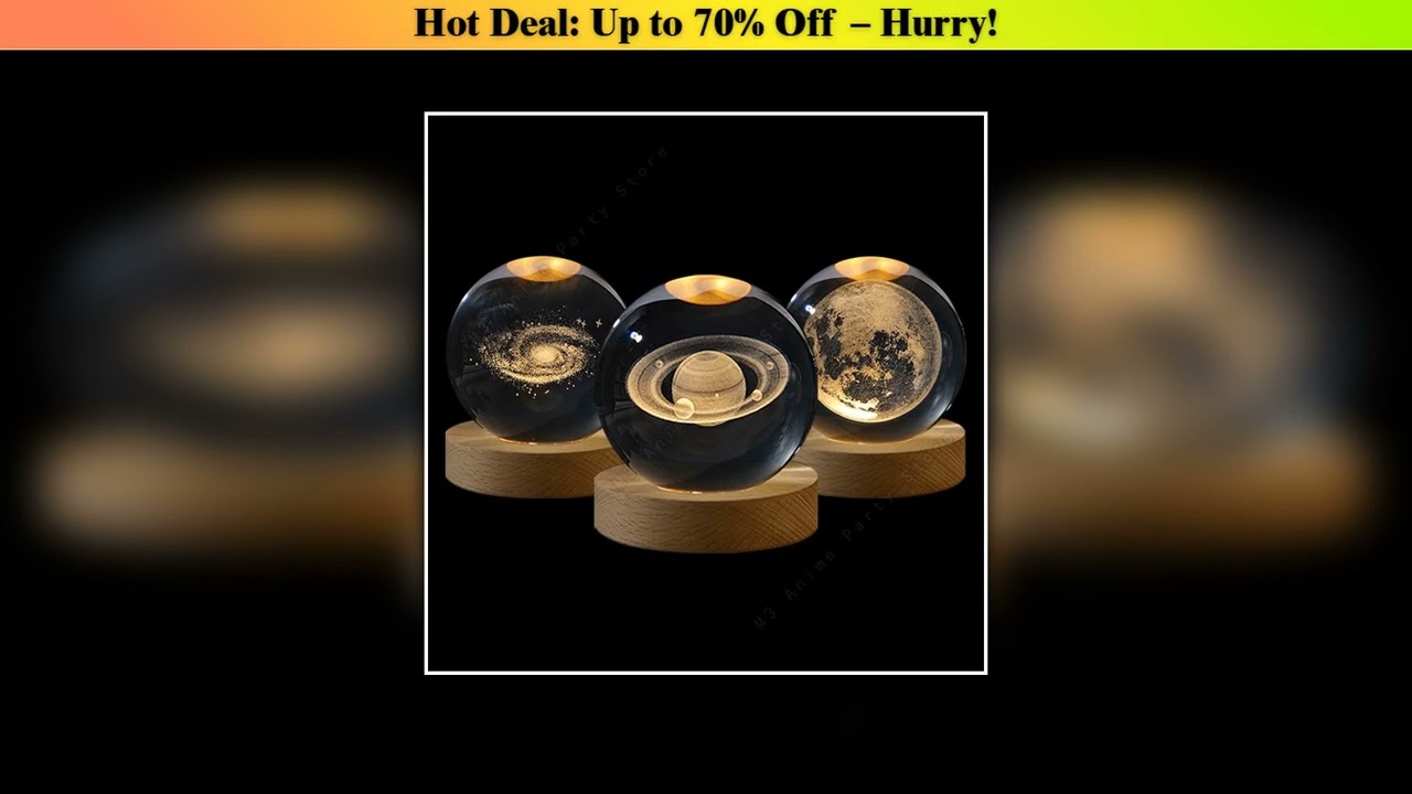 Discount Unique 3D Crystal Ball Night Light Led Lamp Bedside Table Glowing Galaxy Lamp Saturn Plane