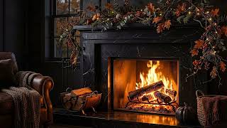 Autumn Evening Fireplace Ambience 4K 🍂 Relaxing Fire Sounds | 4 Hours screenshot 4
