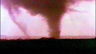 Orienta, Oklahoma Tornado, May 2, 1979
The evolutionary momentum of this multiple-vortex tornado near Orienta, Oklahoma was mesmerizing to those who viewed it on May 2, 1979. This 16mm silent film was taken by the University of Oklahoma storm intercept crew led by Dr. Howard Bluestein and chronicles various forms of vortex build up and break down. The sequence was unique at the time, captivating and used in hundreds of television programs and documentaries about tornadoes in the decades that followed.
16mm film © 1979 National Severe Storms Laboratory, NOAA.
A detailed writeup about Project SESAME-79 can be downloaded here: https://journals.ametsoc.org/downloadpdf/journals/bams/61/6/1520-0477-61_6_560.xml Orienta, Oklahoma Tornado, May 2, 1979