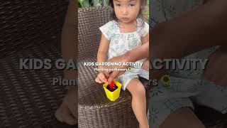 Kids Gardening Activity, planting sunflowers🌻 #sunflower #gardening #shorts #short #trending