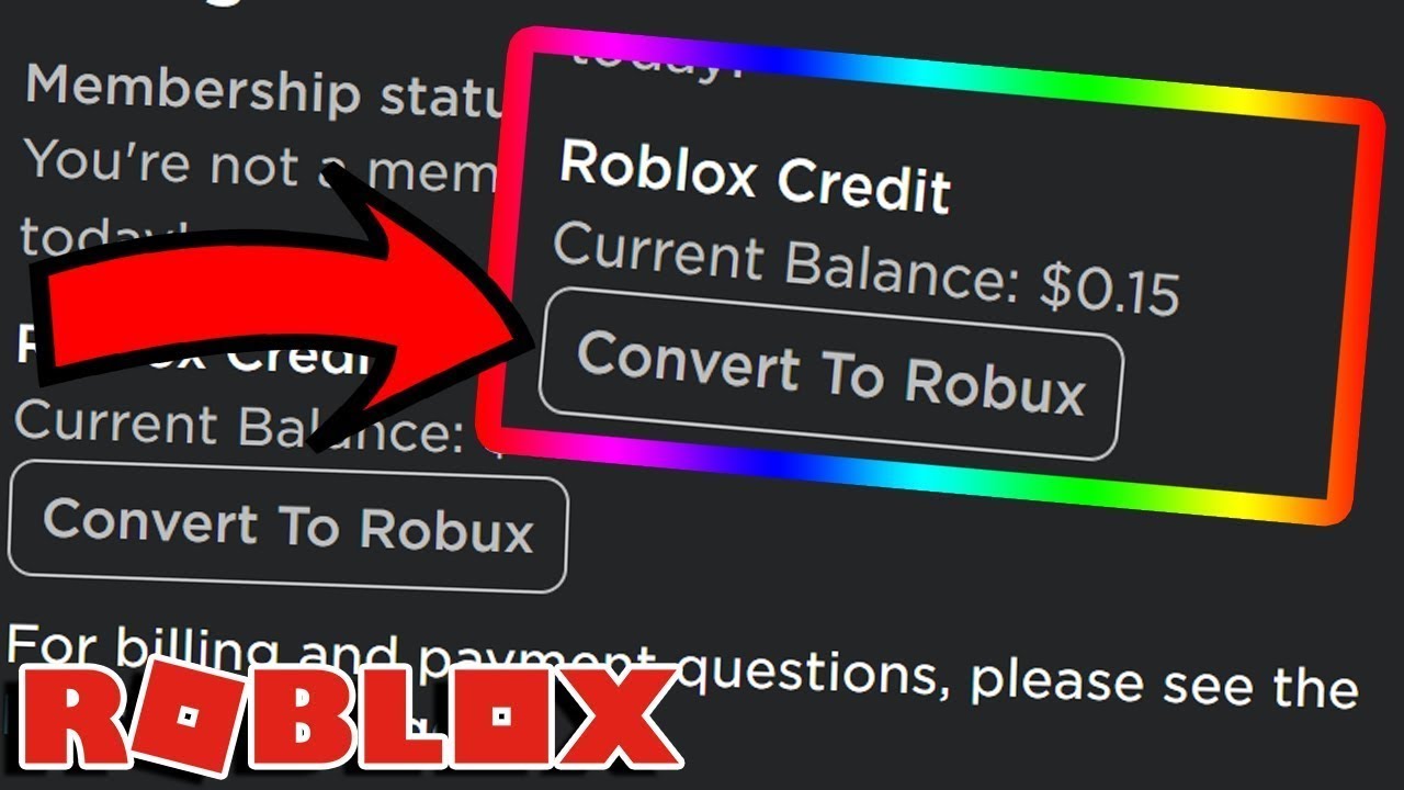 How To Convert Roblox Credit For Robux New Update Roblox Youtube