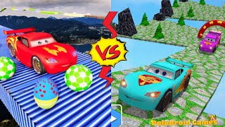 Cars 3 Fabulous Mcqueen Stunt Jump Underwater VS Hill Climb Racing Lightning McQueen (Android/IOS) screenshot 4