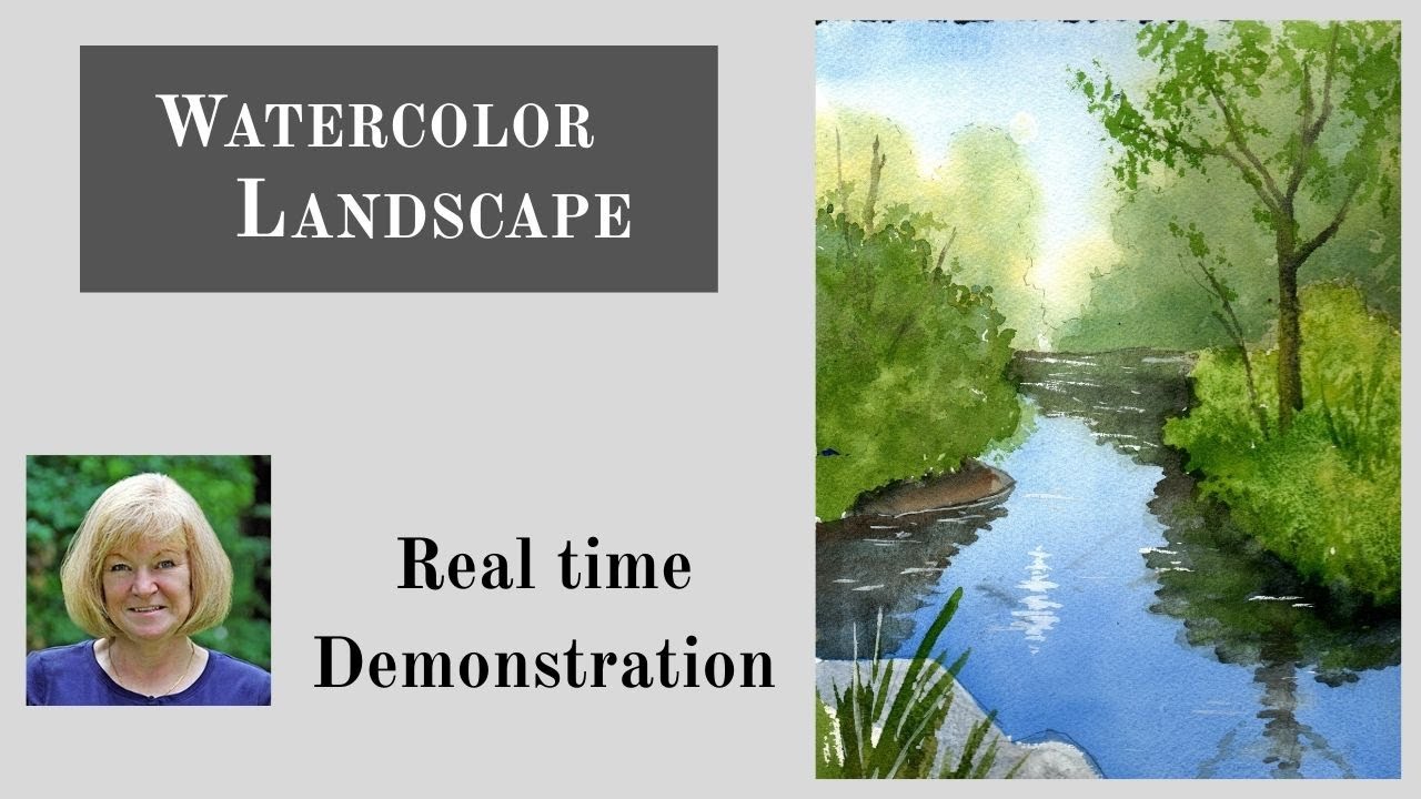 Watercolor Landscape with River - 6 Secrets to Successful Landscape Painting for Beginners