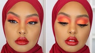ISSA HOT FIRE LOOK 👀🔥 | RED MONOCHROMATIC MAKEUP TUTORIAL