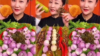 Crispy Giant Shrimp Cutlets | Garlic chili eating show | spicy hot pot with alots off chili 🌶️🔥🥵 screenshot 4