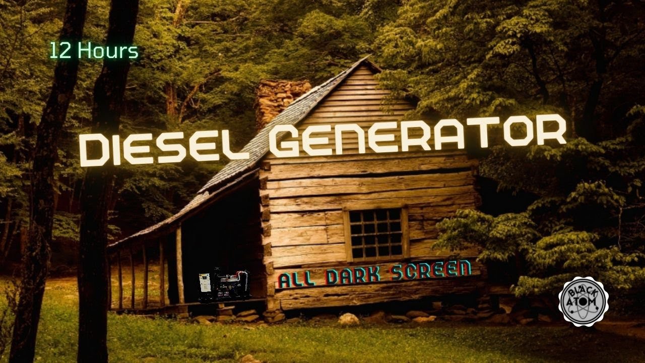 ⚡ The Sound of a Diesel Generator ⨀ 12 Hours - All Dark Screen ⨀