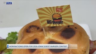Nominations open for 2026 Iowa's best burger contest