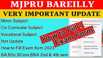 How to Fill MJPRU Exam Form 2023 | MInor Subject | Vocational Subject | mjpru exam form