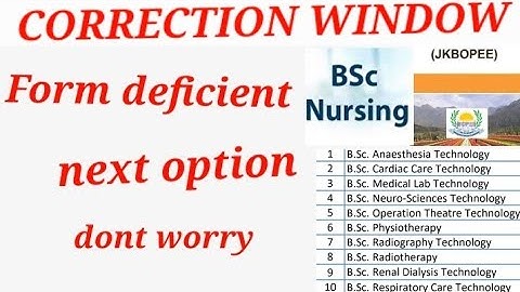 JKBOPEE BSC NURSING CORRECTION WINDOW? || ADMIT CARD