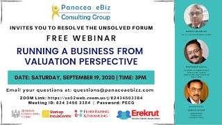 Webinar 6 - Running A Business From Valuation Perspective - Panacea eBiz Consulting Group