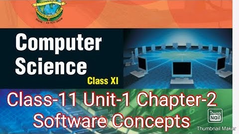 Class-11 Computer Science Unit-1 Chapter-2 Software concepts