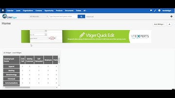 vTiger Two Dimensional Widget