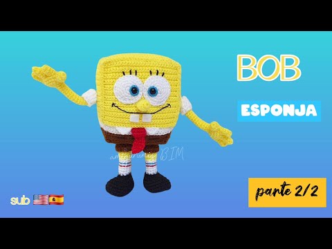 BOB ESPONJA a crochet #amigurumi #facil  Sub 🇺🇲🇪🇸 PARTE#2_