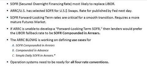 LIBOR Transition, Ready, Set, SOFR? Webinar 5/9/19