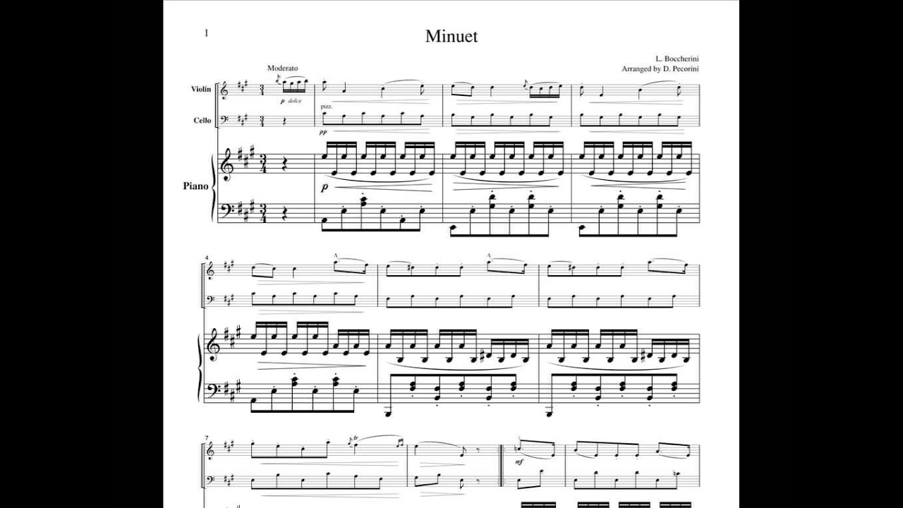 String Quartet, Arrangement, Sheet Music, Minuet (Composition Type), Luigi Boccheri...