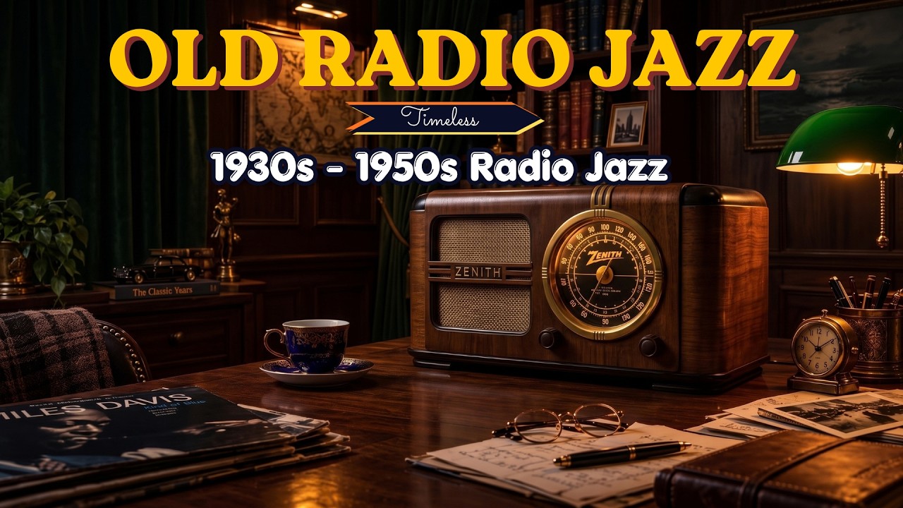 Vintage Evening Radio jazz -1930s 1940s Smooth Swing & Vinyl Background music