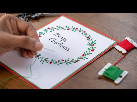 Creative Embroidered Christmas Card