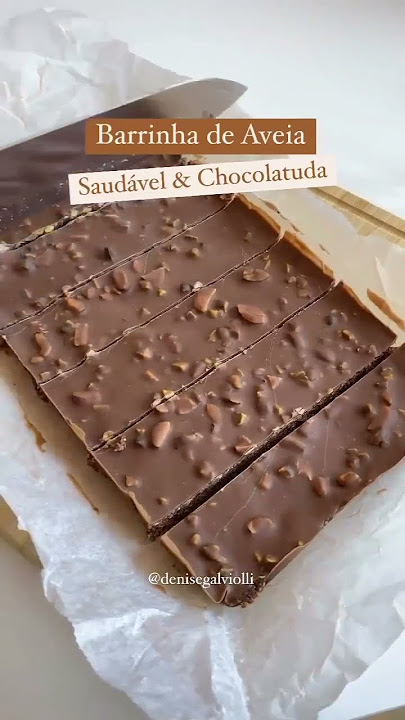 BARRINHA DE AVEIA  (SAUDÁVEL & CHOCOLATUDA) #shorts #receitasaudavel #emagrecimento