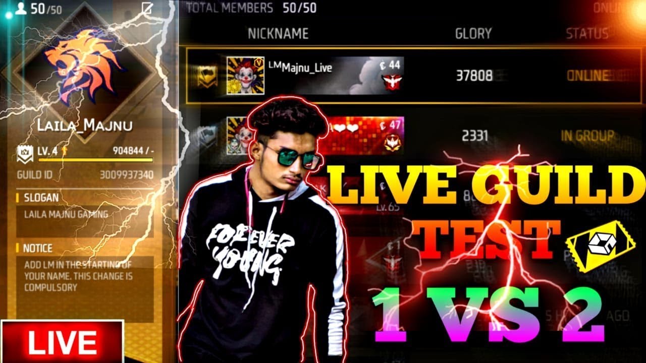 HARDEST GUID TEST 1 VS 1 || FREE FIRE LIVE GUILD TESTING #classyff# ...