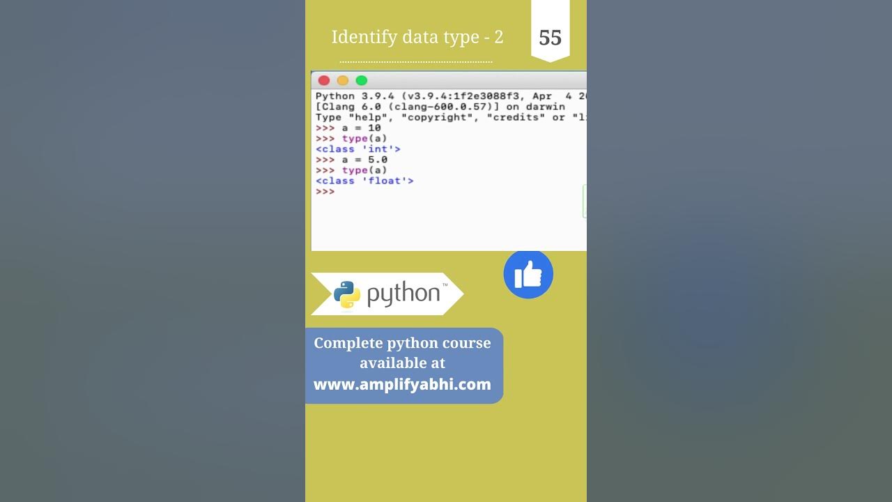 Identify data types : Float Data Type in Python | #shorts #amplifyabhi ...
