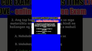 LTO CDE EXAM ANSWERS 25 ITIMS REVIEWER #SHORTS #lto #renewal #driverslicense