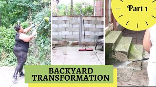 BACKYARD / PATIO TRANSFORMATION, OVERGROWN BACKYARD COMPLETE TRANSFORMATION, PART 1