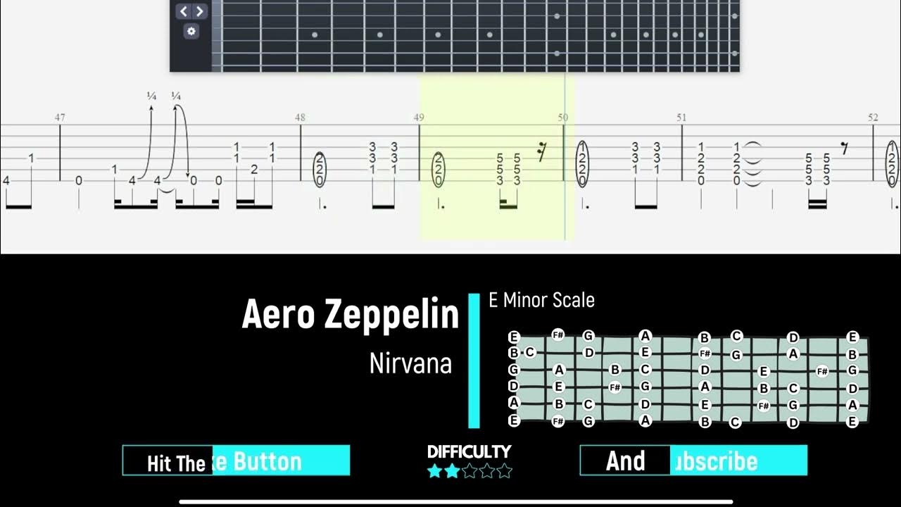 Nirvana Aero Zeppelin Eb Tuning Easy Guitar Tab YouTube