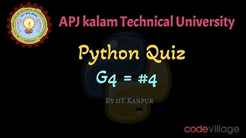 Aktu : Python G4 : #4 Quiz by iit Kanpur #aktu #iit_kanpur #python #demo  #2nd_year #btech #cse #iit