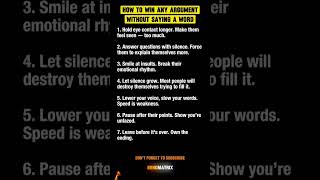 How To Win Any Argument Without Saying a Word #personalgrowth #lifehacks #psychology #motivation